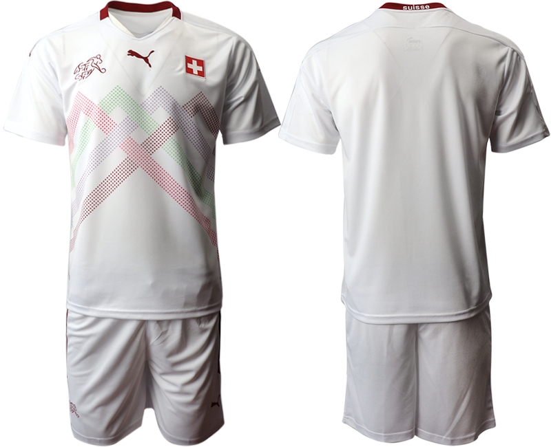 Men 2021 European Cup Switzerland away white Soccer Jersey